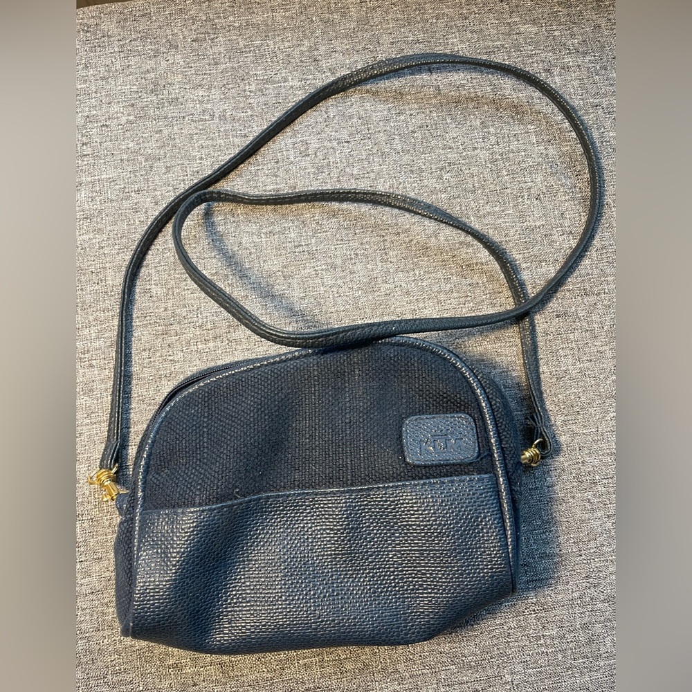 KLM Vintage Inflight Amenity Kit Crossbody Blue- Circa 2000, made in Germany